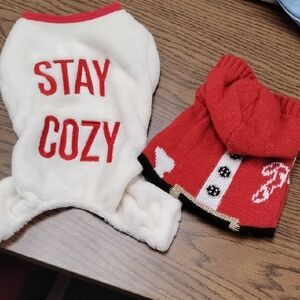 Bundle 2 Seasonal Dog Sweaters. Fit Small Dog, Under 14 Pounds. New!